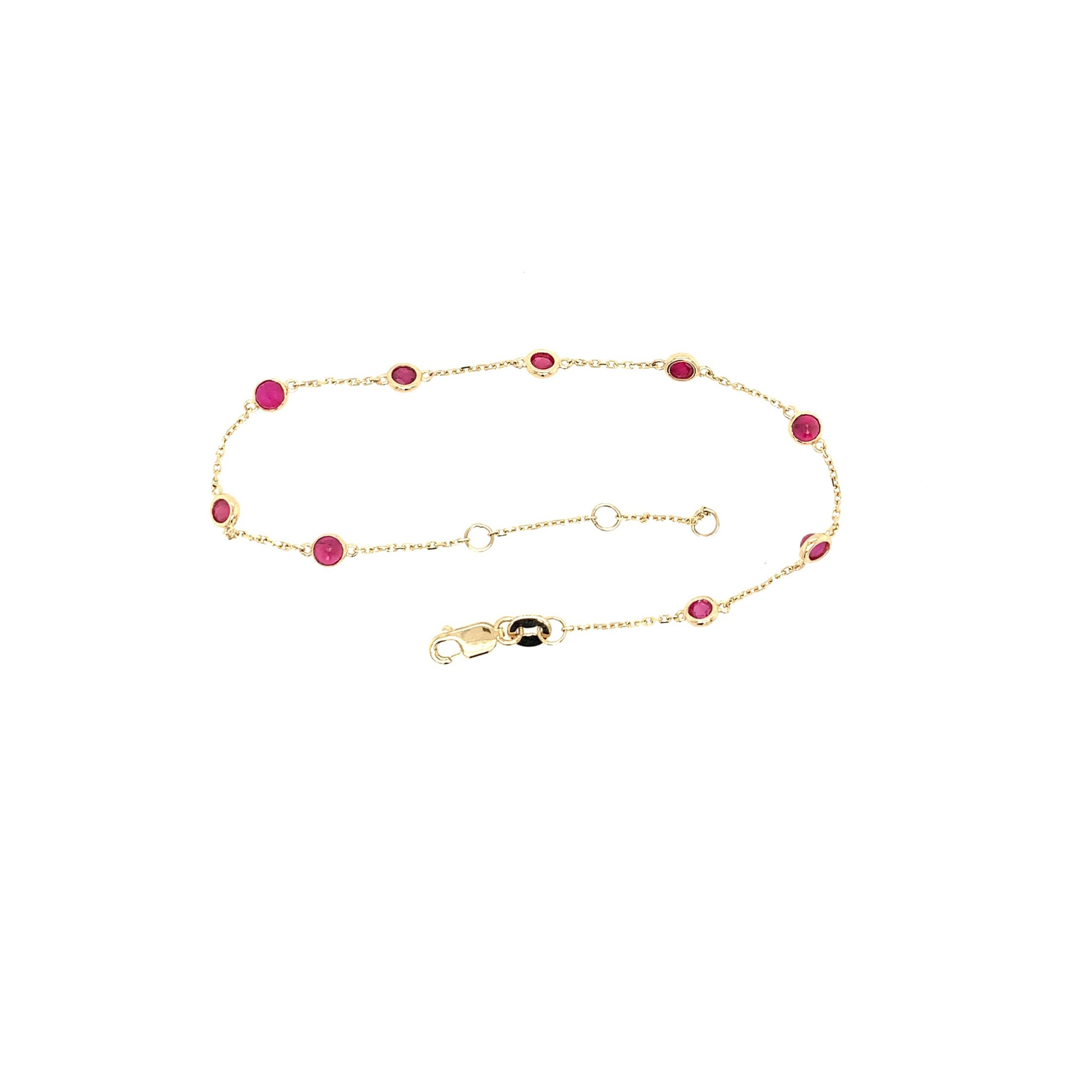 Yellow Gold Ruby Bracelet