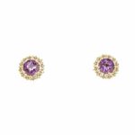 Yellow Gold Amethyst Studs