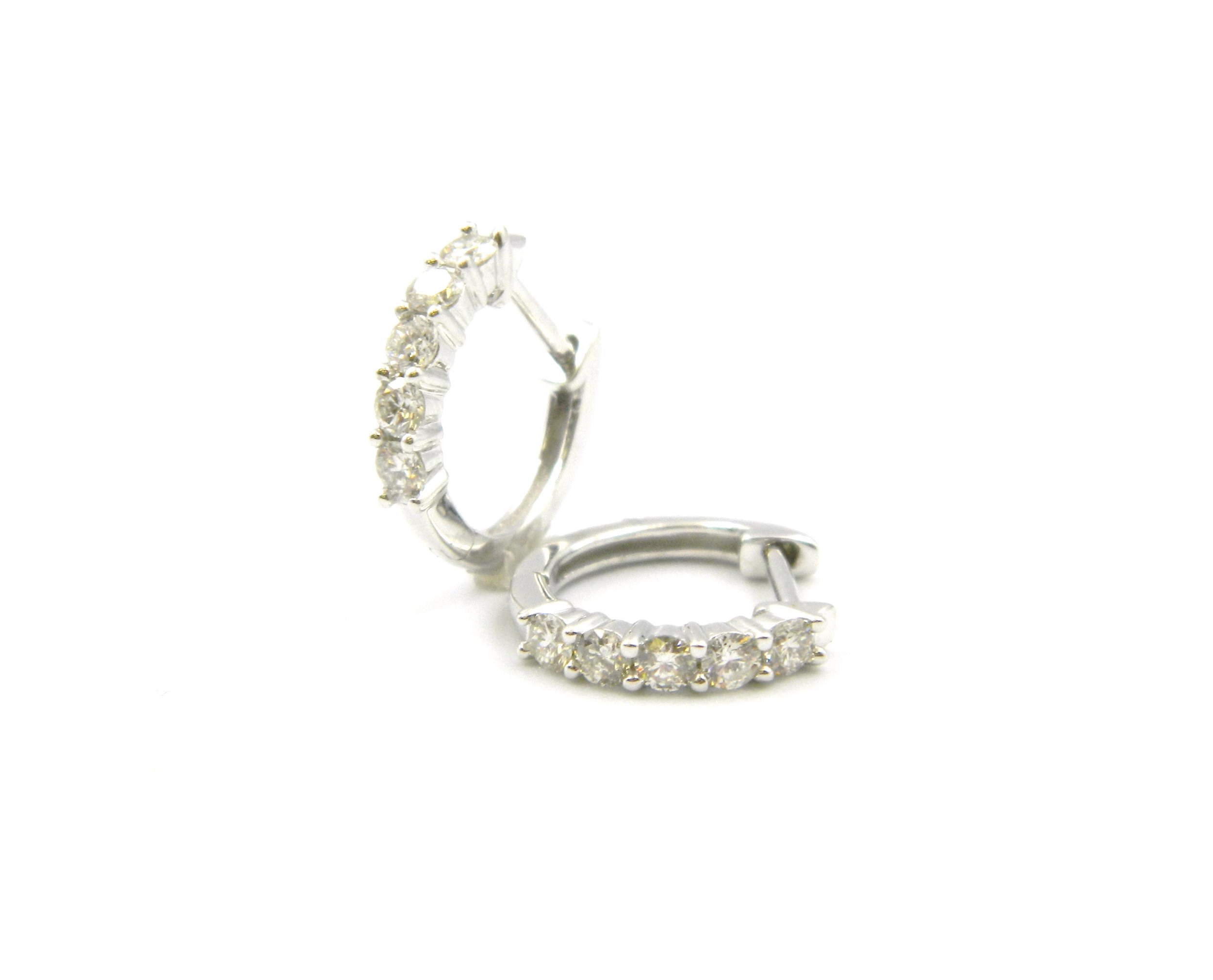 White Gold Diamond Huggies