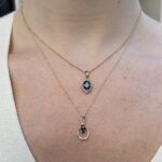 Decorative Halo Sapphire Pendant