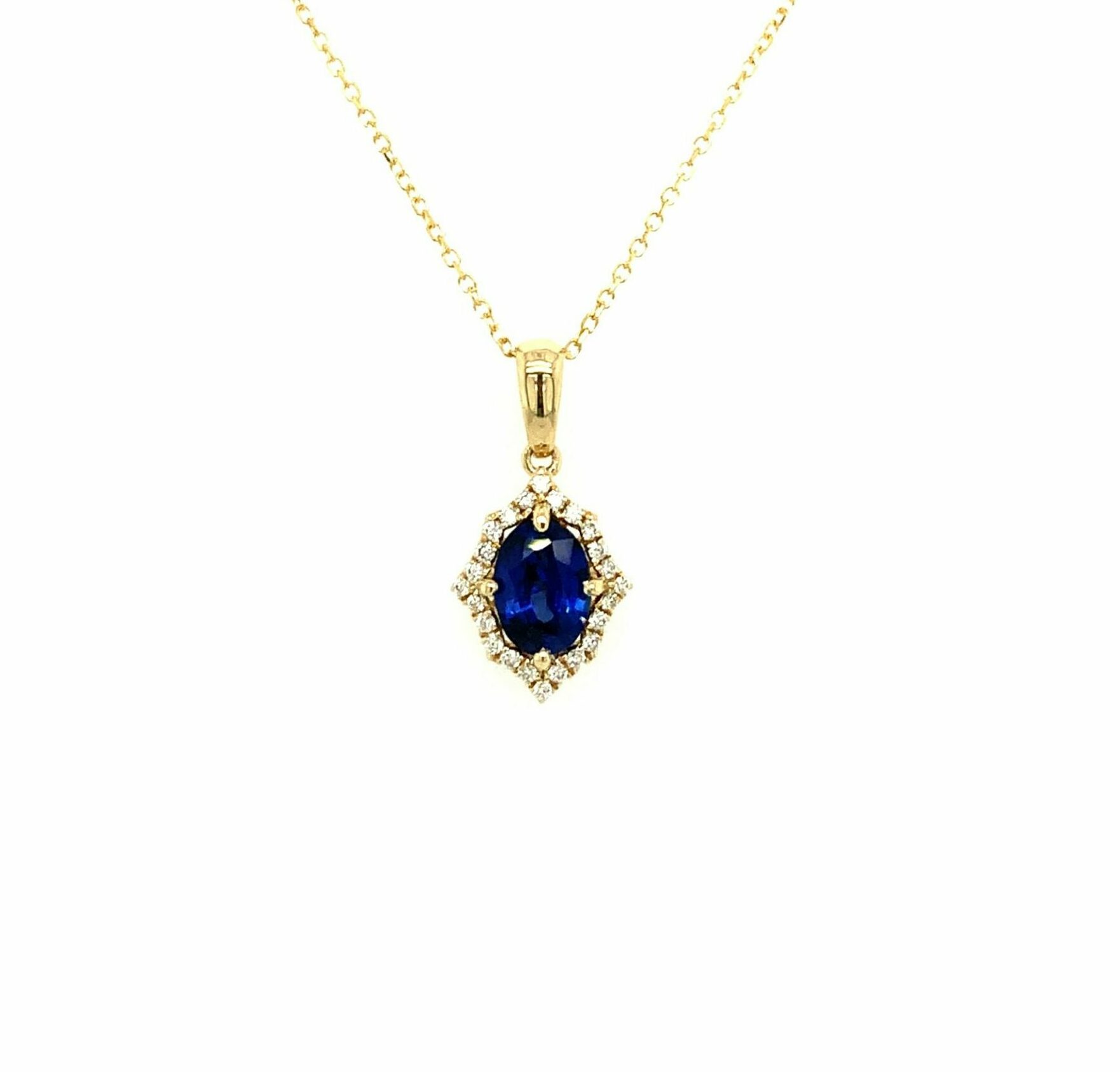 Decorative Halo Sapphire Pendant