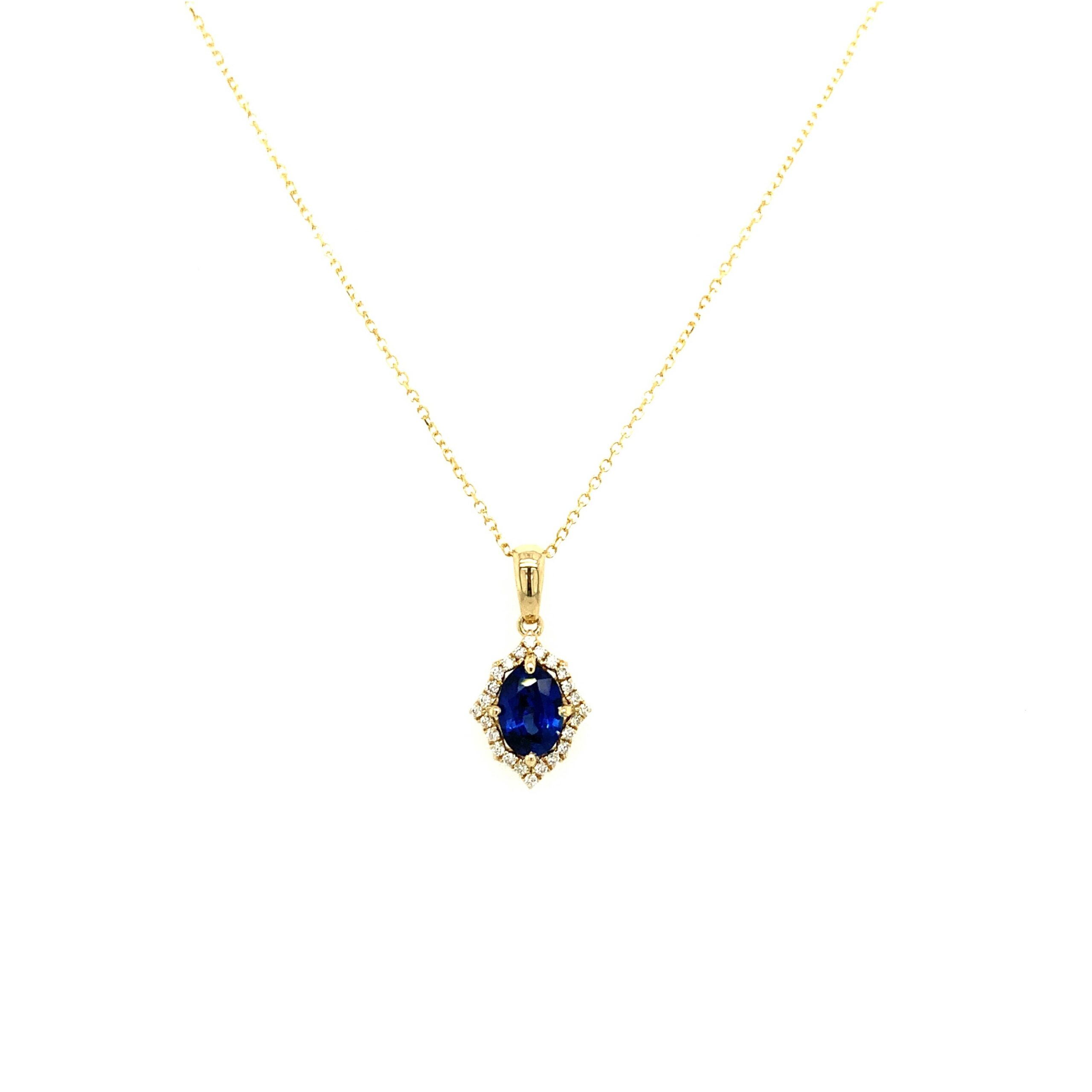Decorative Halo Sapphire Pendant