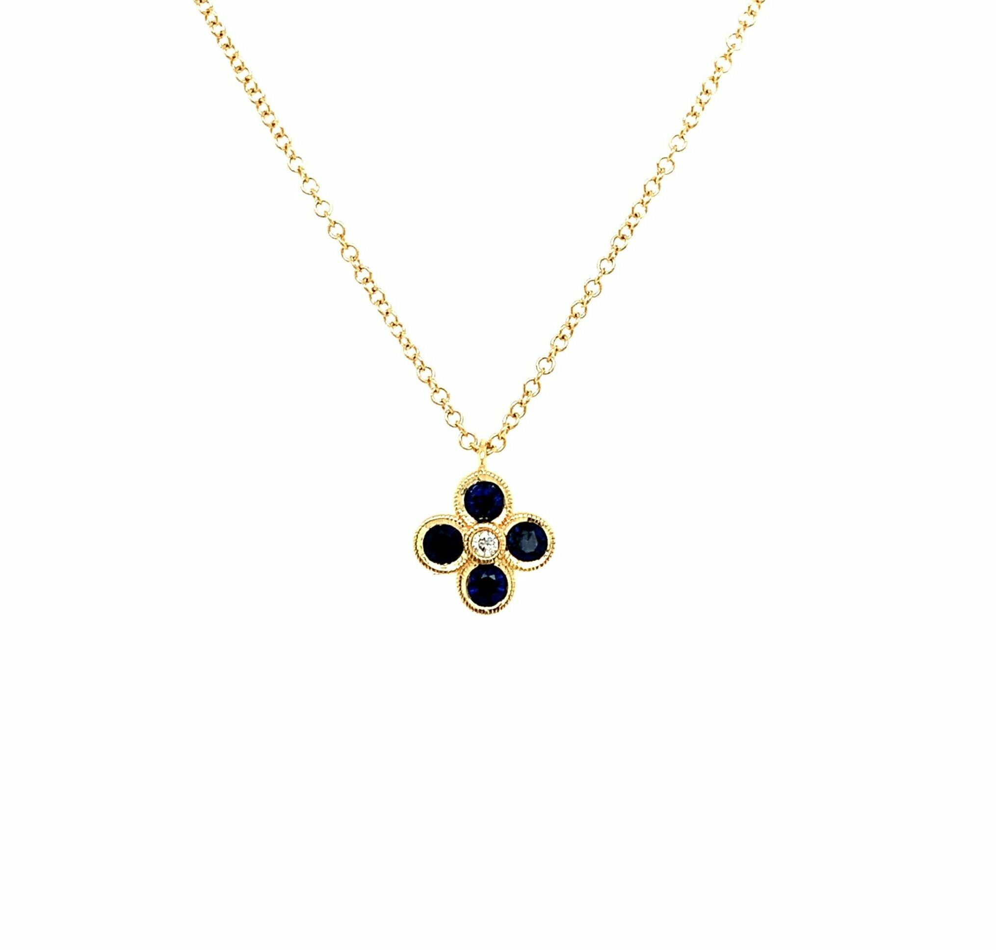 Sapphire Quatrefoil Necklace