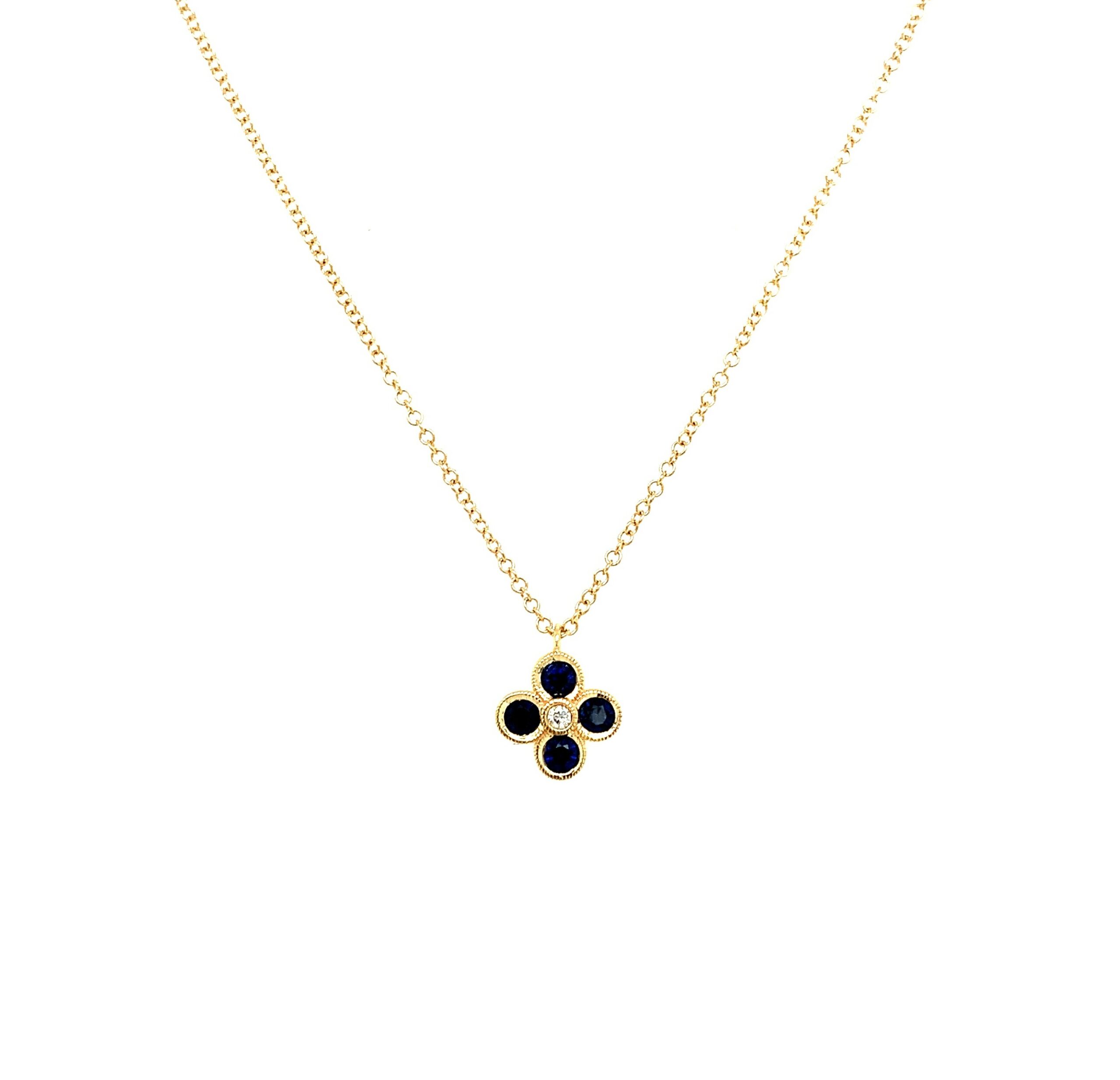 Sapphire Quatrefoil Necklace