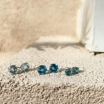 White Gold Aquamarine Studs