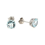 White Gold Aquamarine Studs