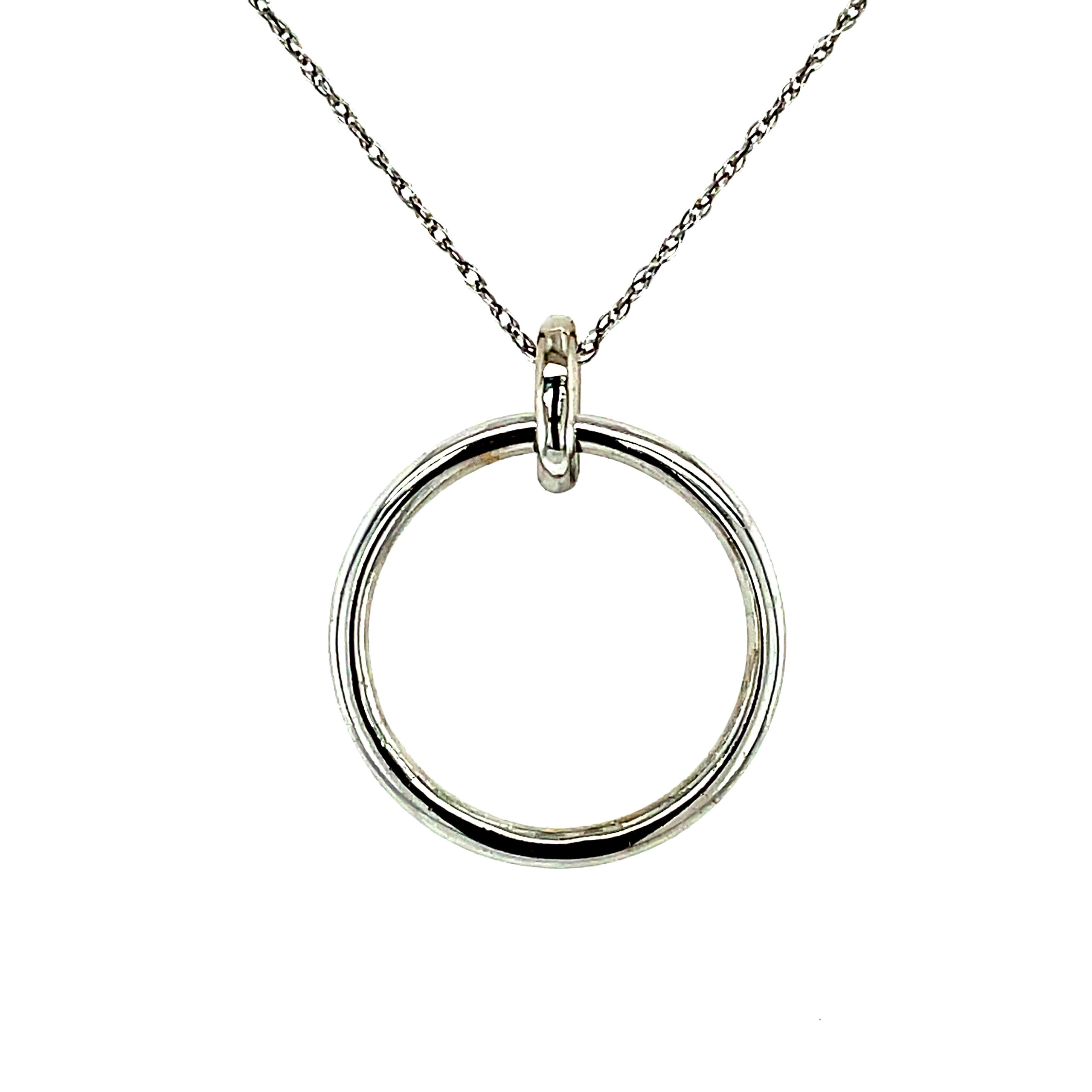 White Gold Circle Necklace