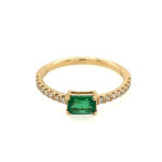 Yellow Gold East-West Emerald Ring