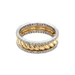 Two-Tone Gold Rope and Diamond Eternity Band