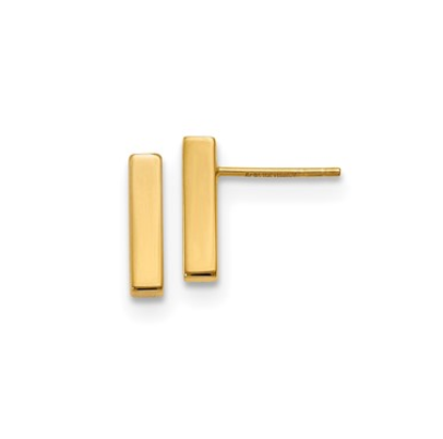Yellow Gold Polished Bar Earrings