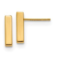Yellow Gold Polished Bar Earrings