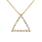 Yellow Gold Diamond Triangle Necklace