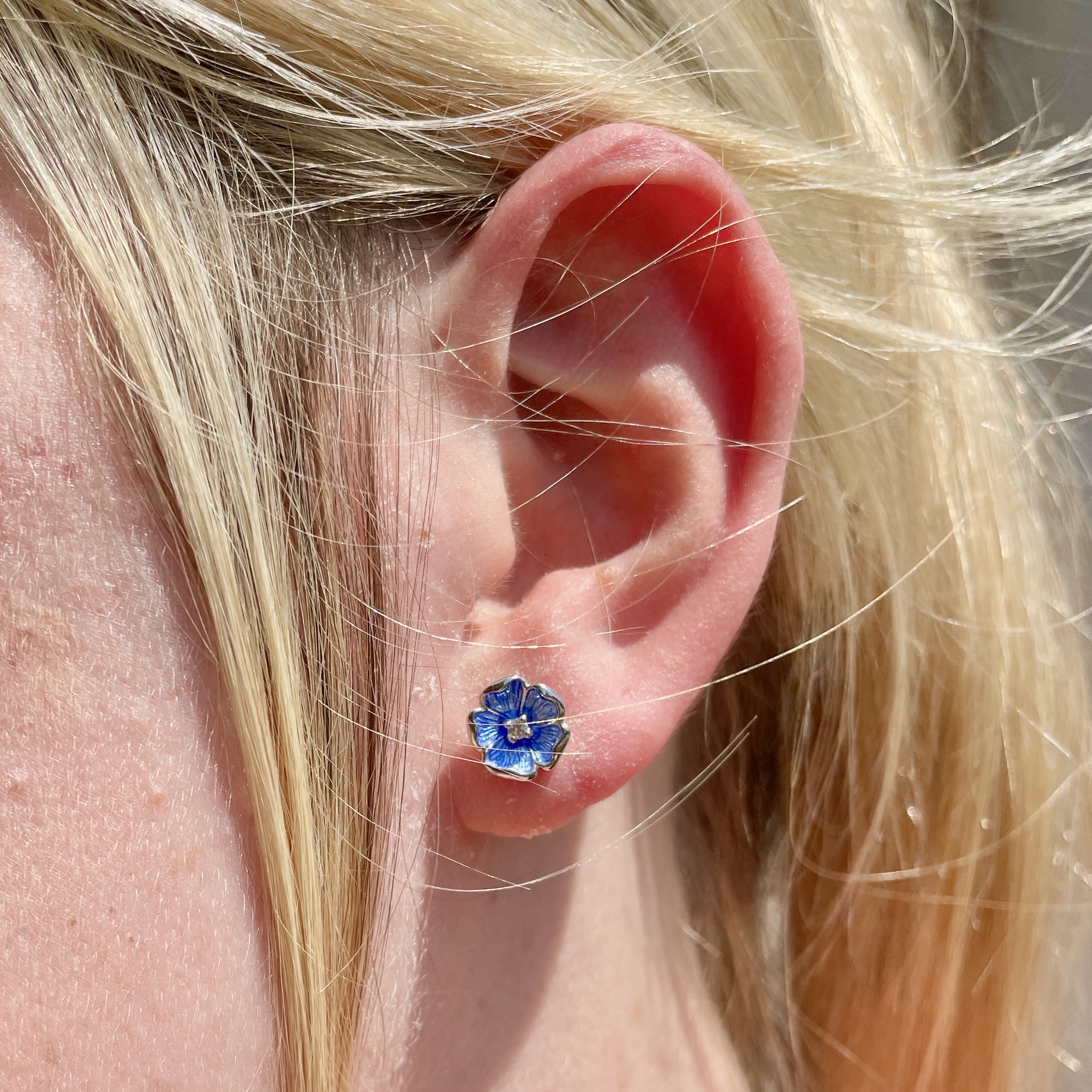 Sterling Silver Earrings with Sapphire
