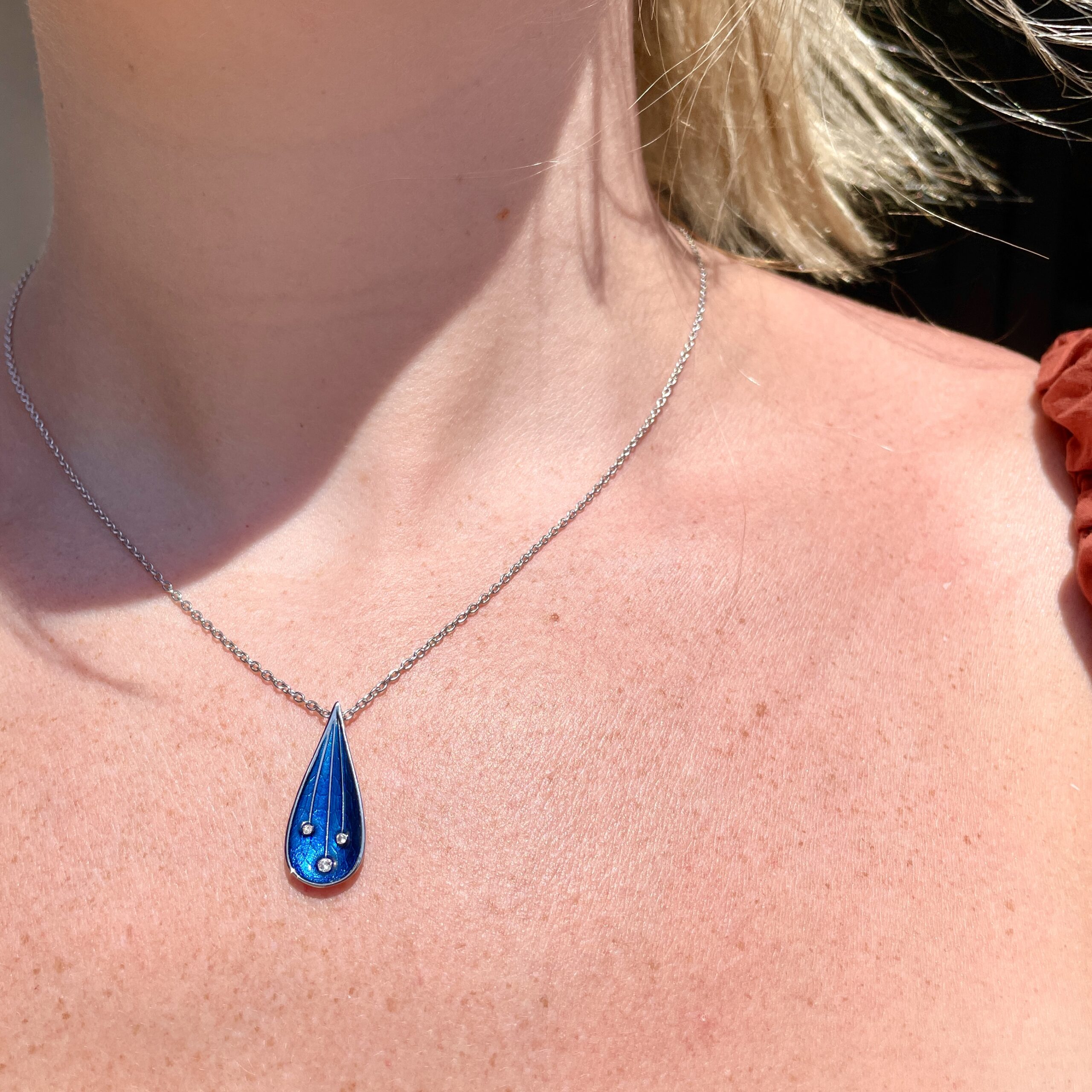 Sterling Silver Necklace with White Sapphires