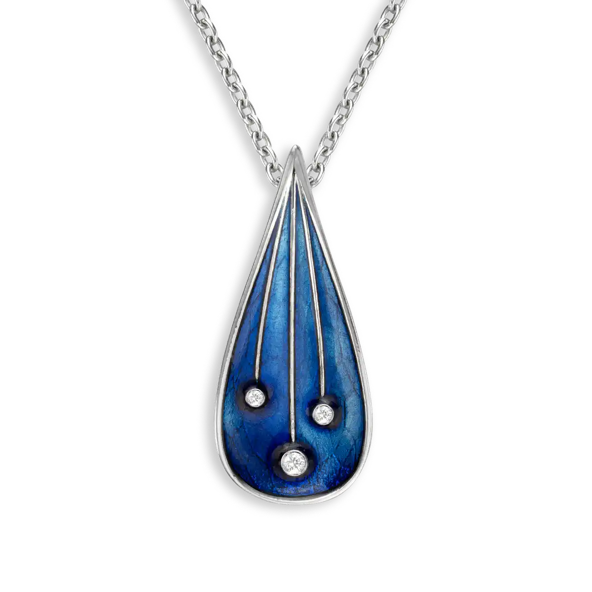 Sterling Silver Necklace with White Sapphires
