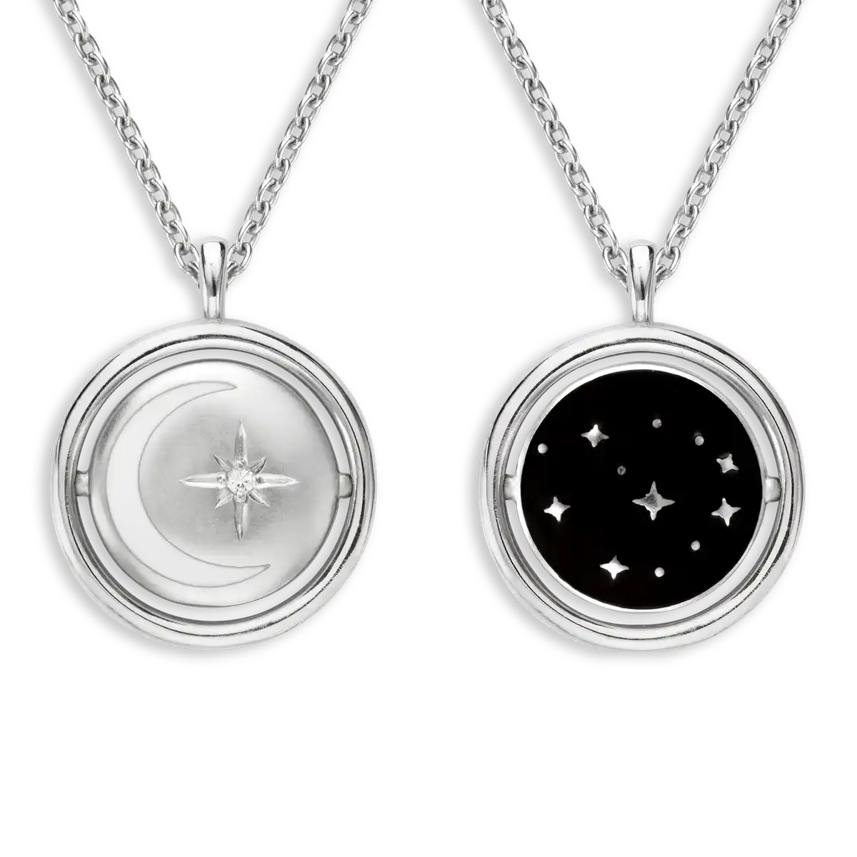 Sterling Silver Starry Night Necklace with Sapphire