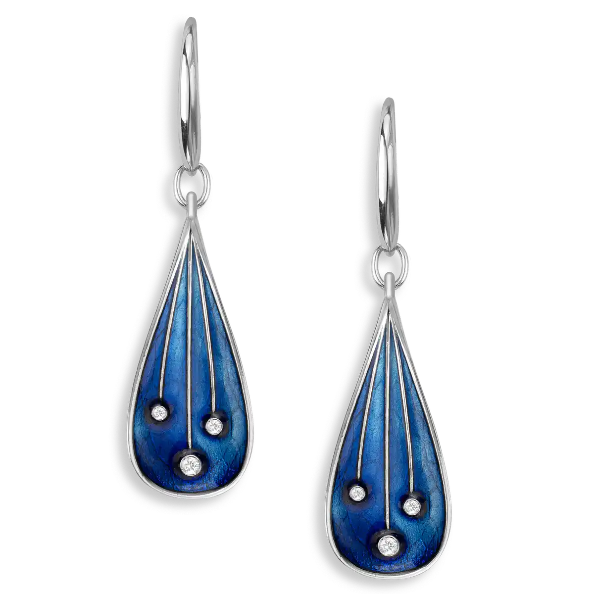 Sterling Silver Earrings with Sapphires
