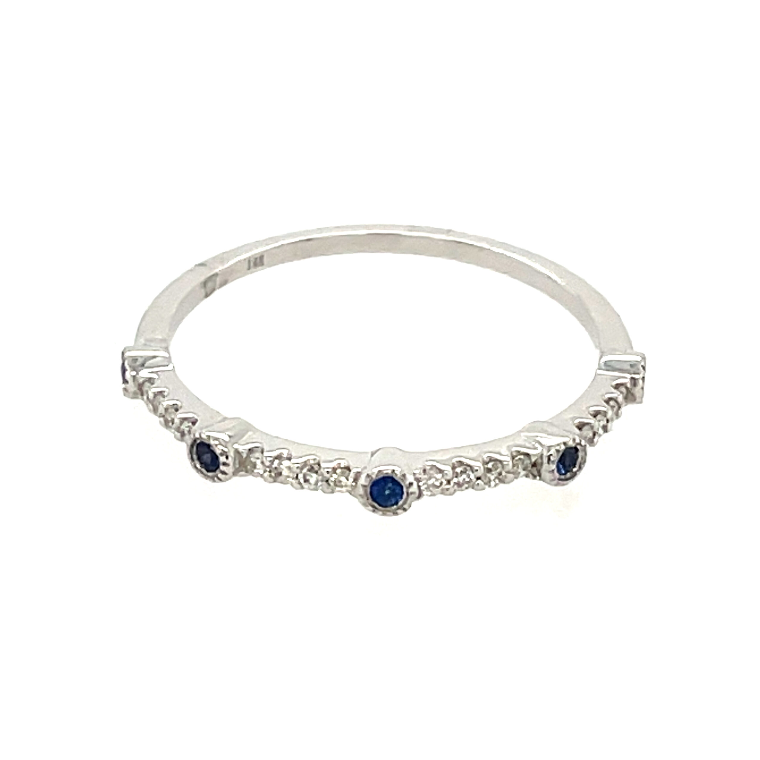 White Gold Ring with Sapphires and Diamonds