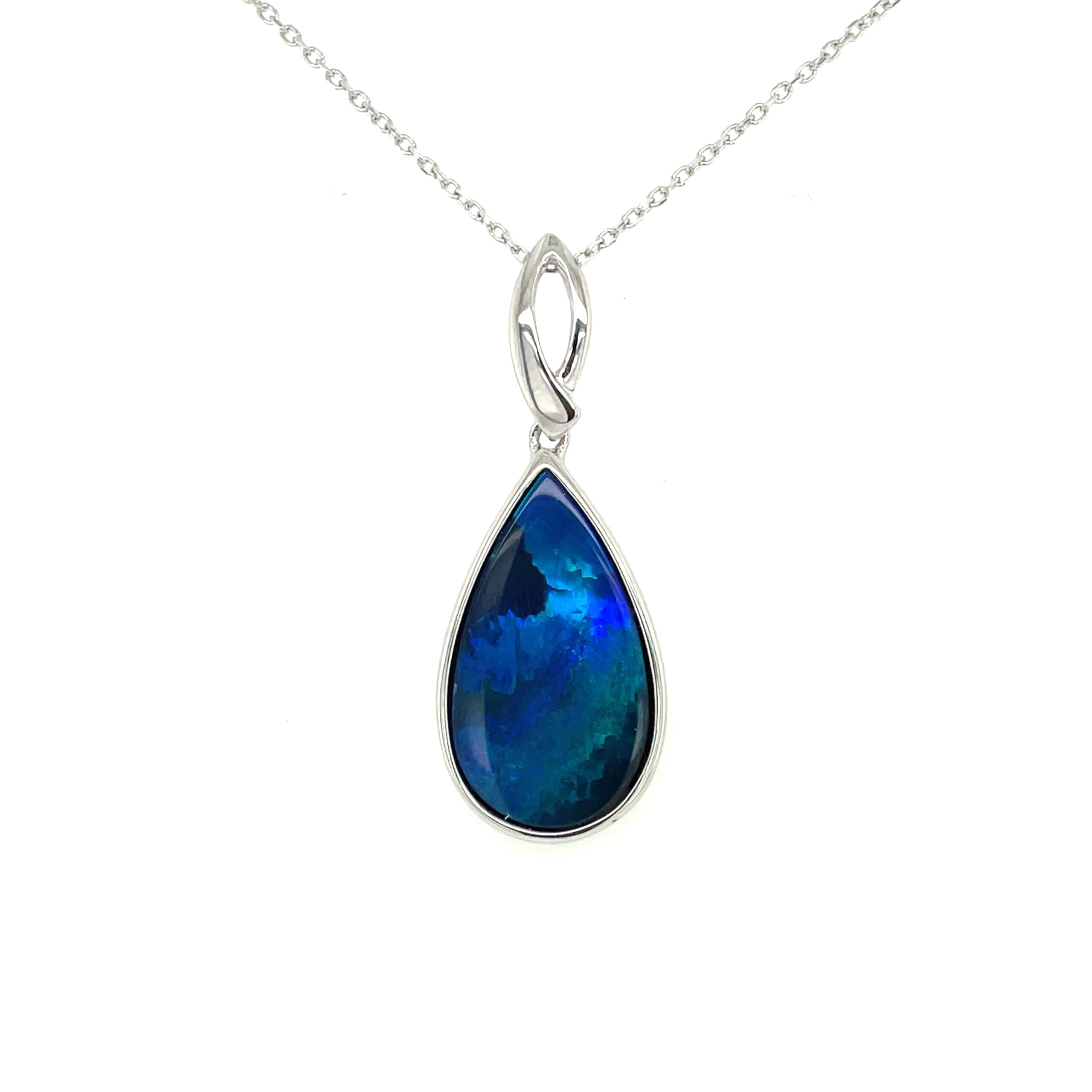 Sterling Silver Necklace with Boulder Opal