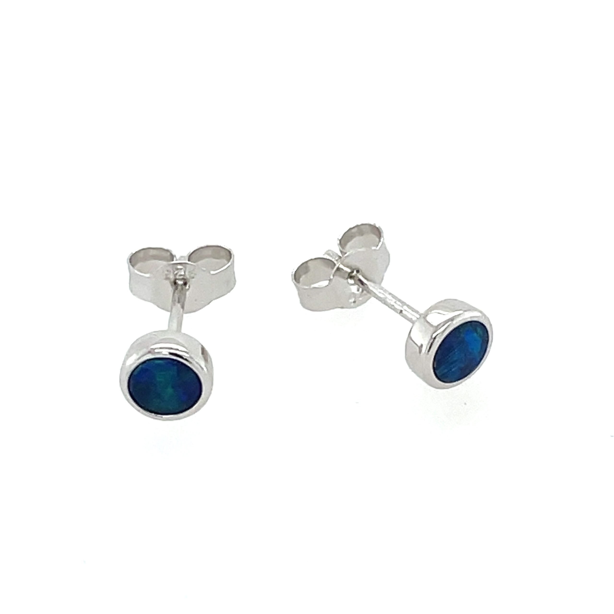 Sterling Silver Studs with Boulder Opal