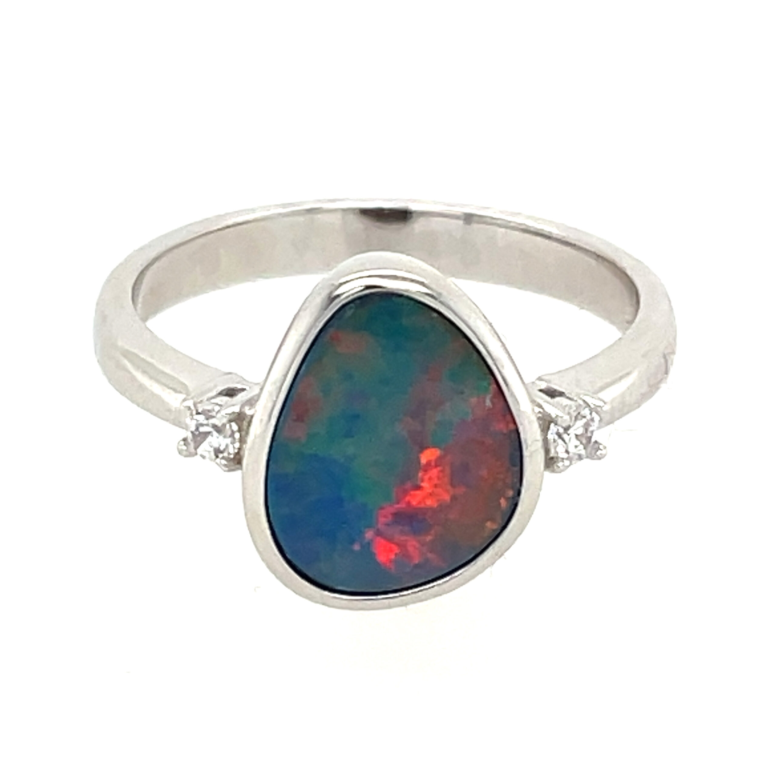 Sterling Silver Ring with Boulder Opal