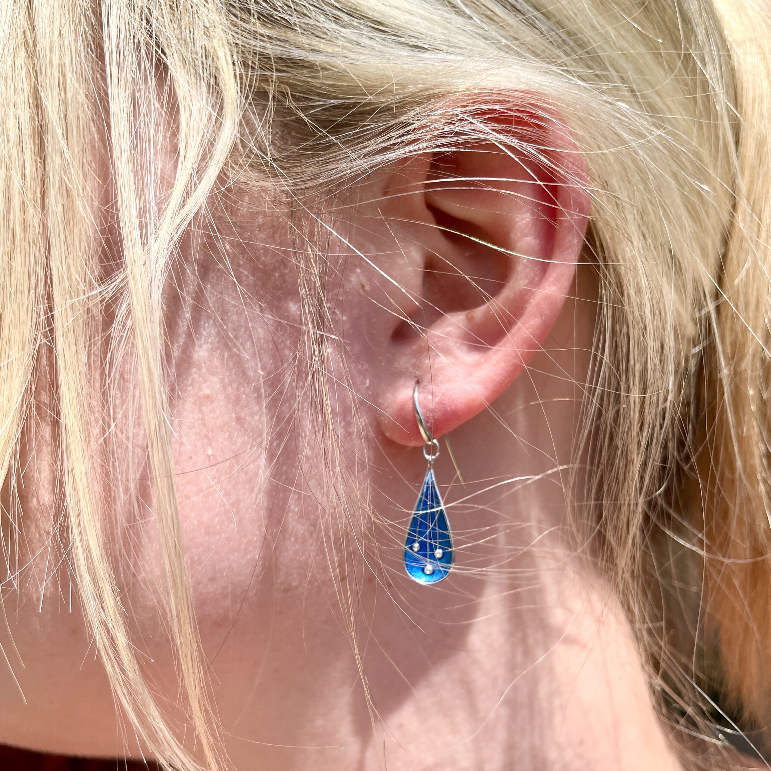 Sterling Silver Earrings with Sapphires