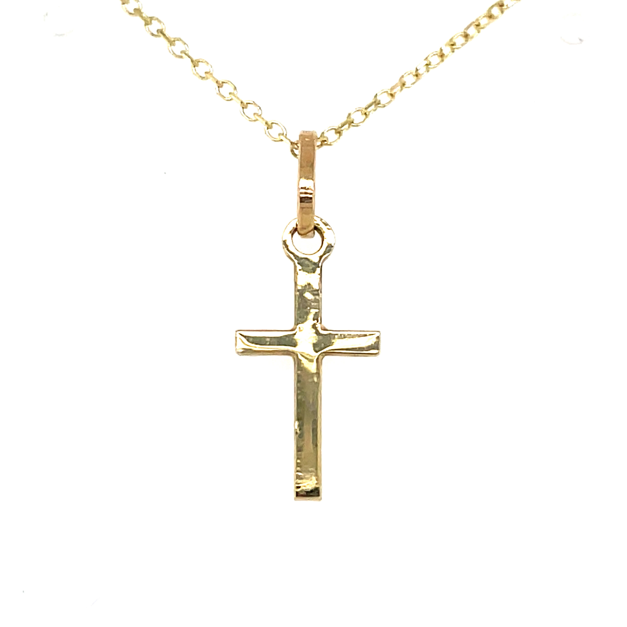 Yellow Gold Polished Cross Necklace