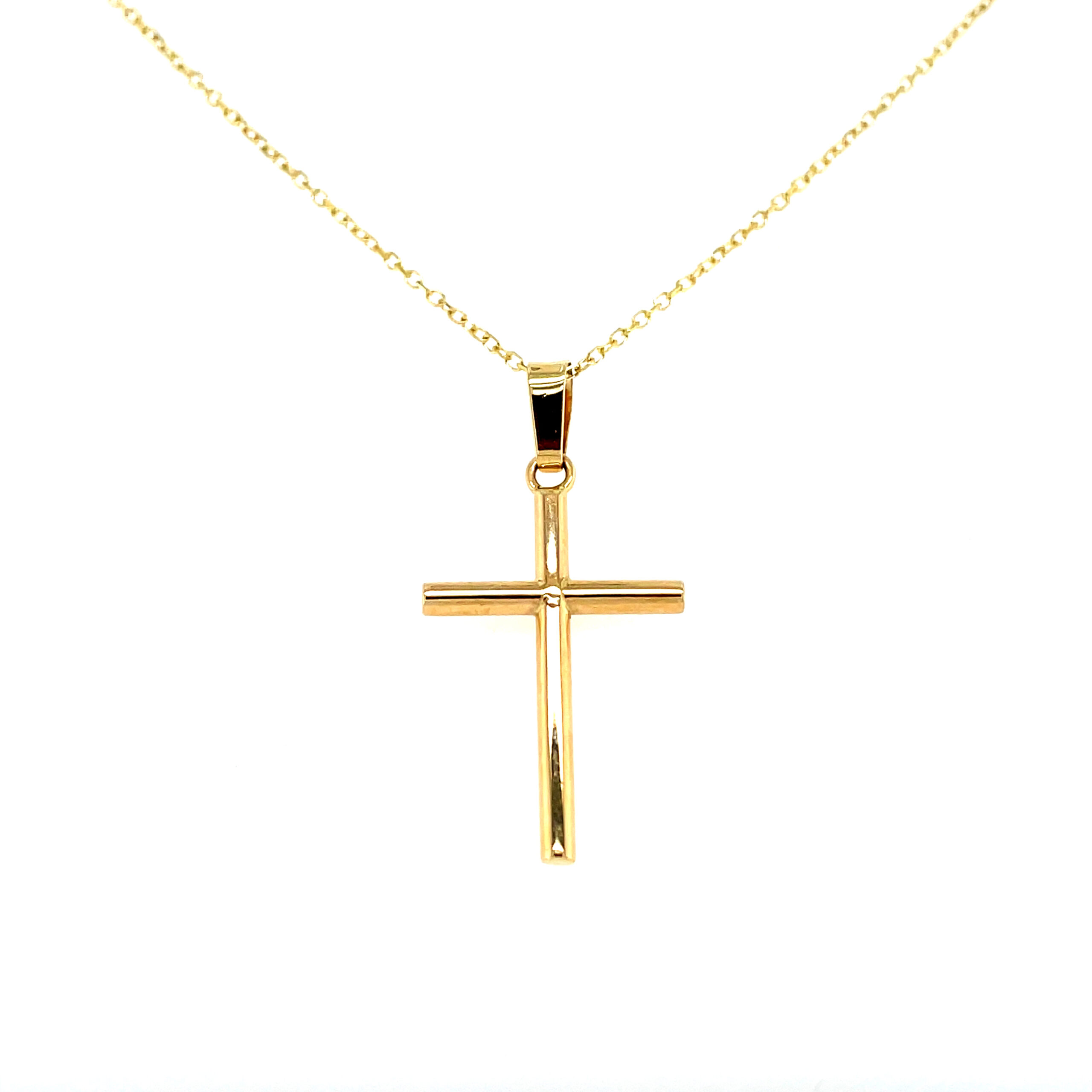Yellow Gold Polished Cross Necklace