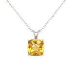 White Gold Citrine Necklace