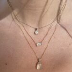 Yellow Gold Luna Quartz and Diamond Necklace