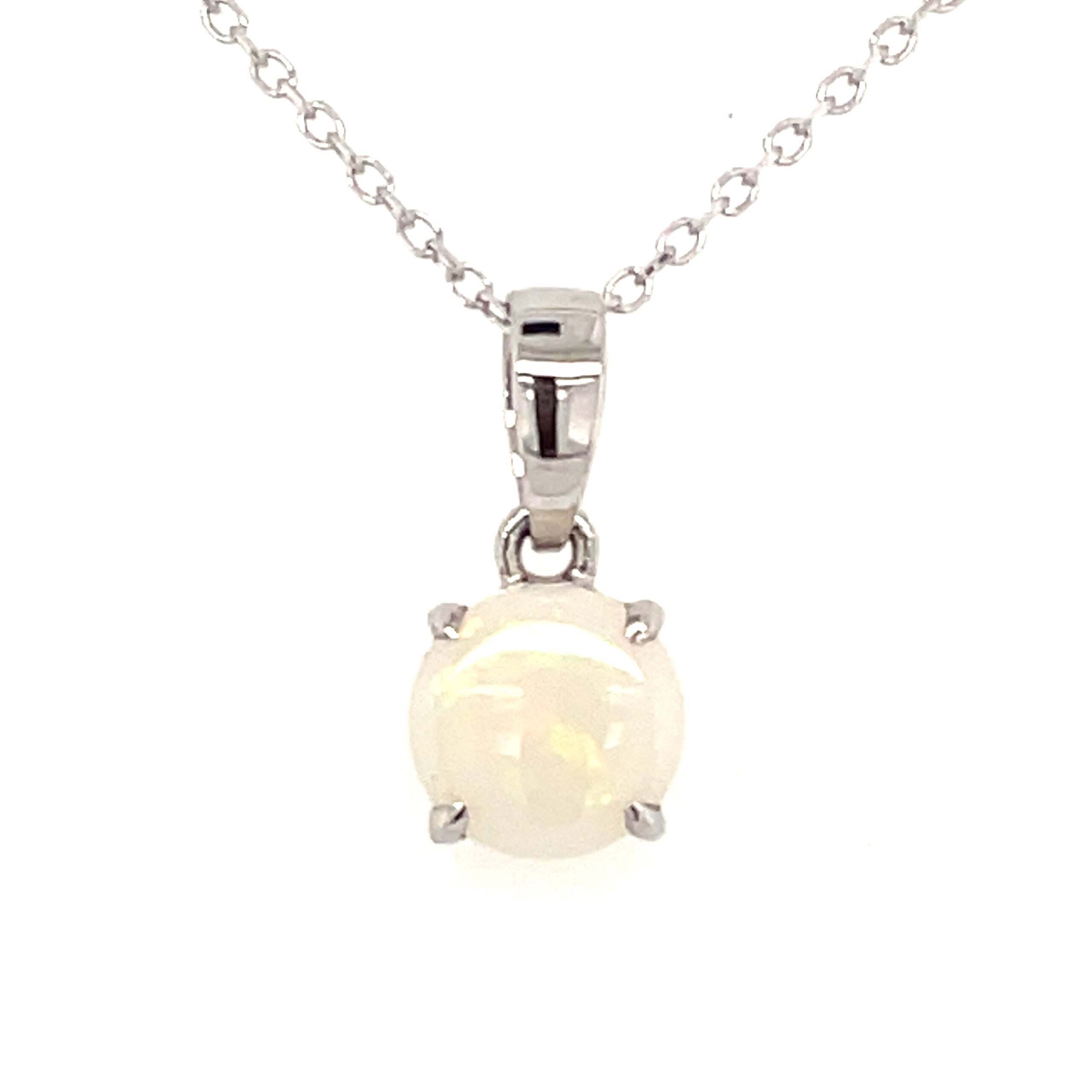 White Gold Australian Opal Necklace