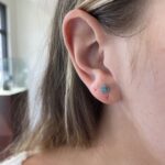 White Gold Boulder Opal Stud Earrings