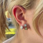 Yellow Gold Opal Earrings