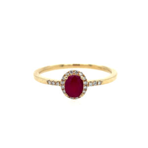 Yellow Gold Ruby Ring with Diamonds
