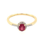 Yellow Gold Ruby Ring with Diamonds