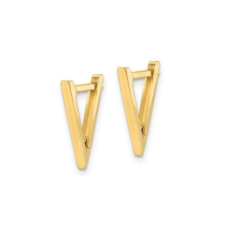 Yellow Gold Triangle Hoop Earrings