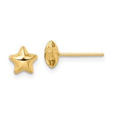 Yellow Gold Star Post Earrings
