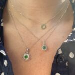 White Gold Emerald Circle Necklace