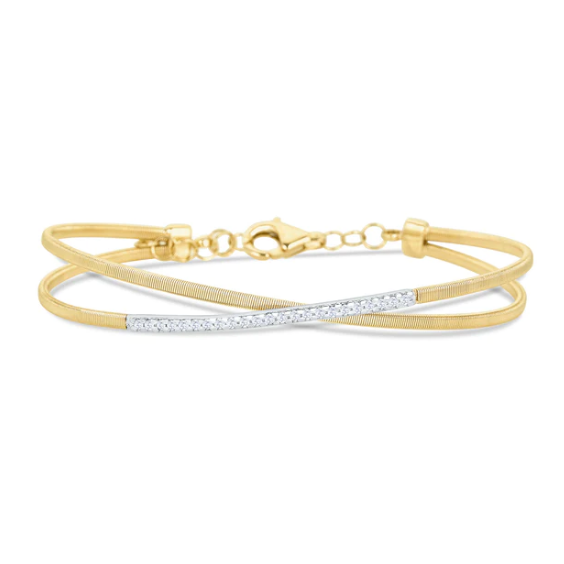 Gold Criss Cross Flex Bangle Bracelet