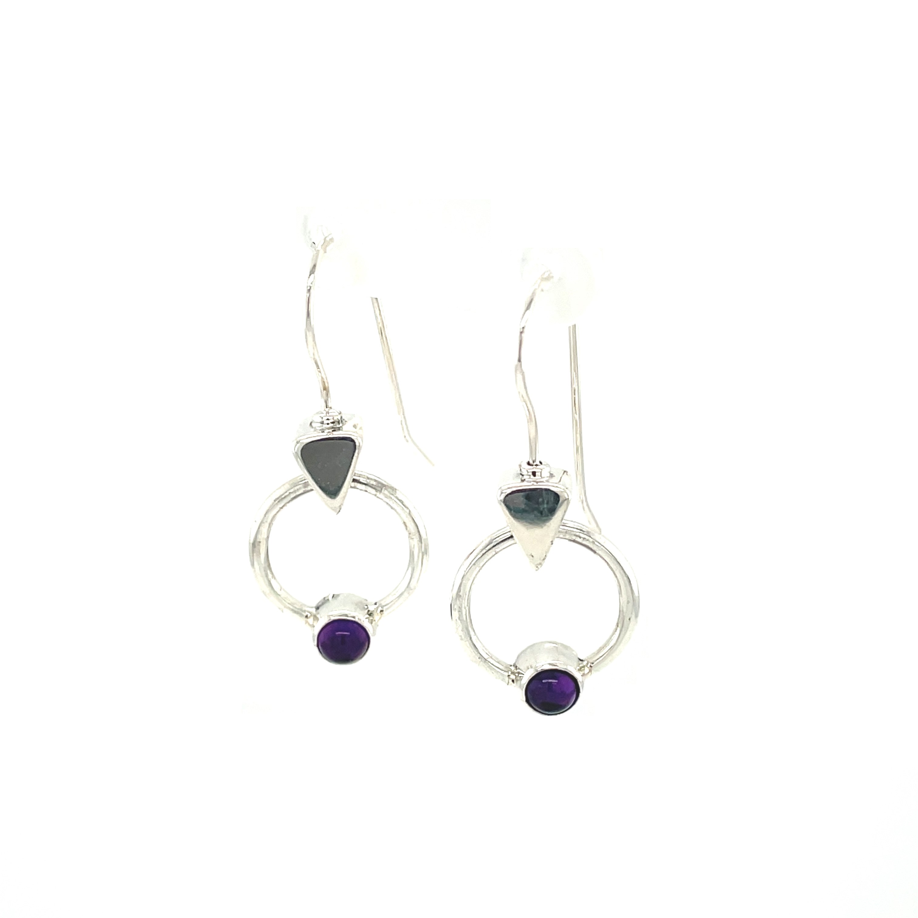 Sterling Silver Amethyst Dangle Earrings