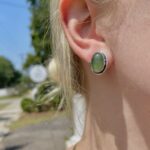 Sterling Silver Canadian Jade Stud Earrings