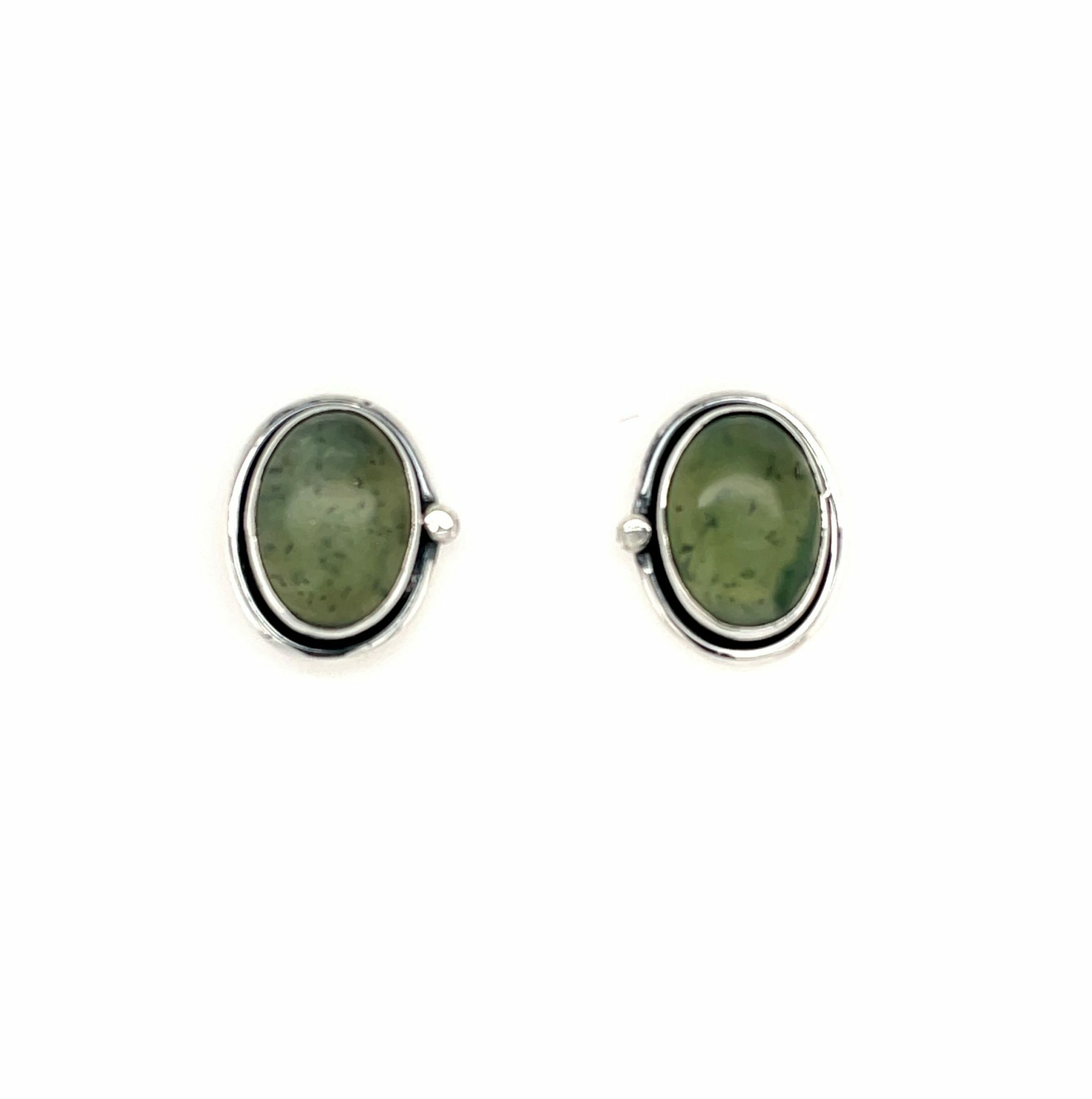 Sterling Silver Canadian Jade Stud Earrings