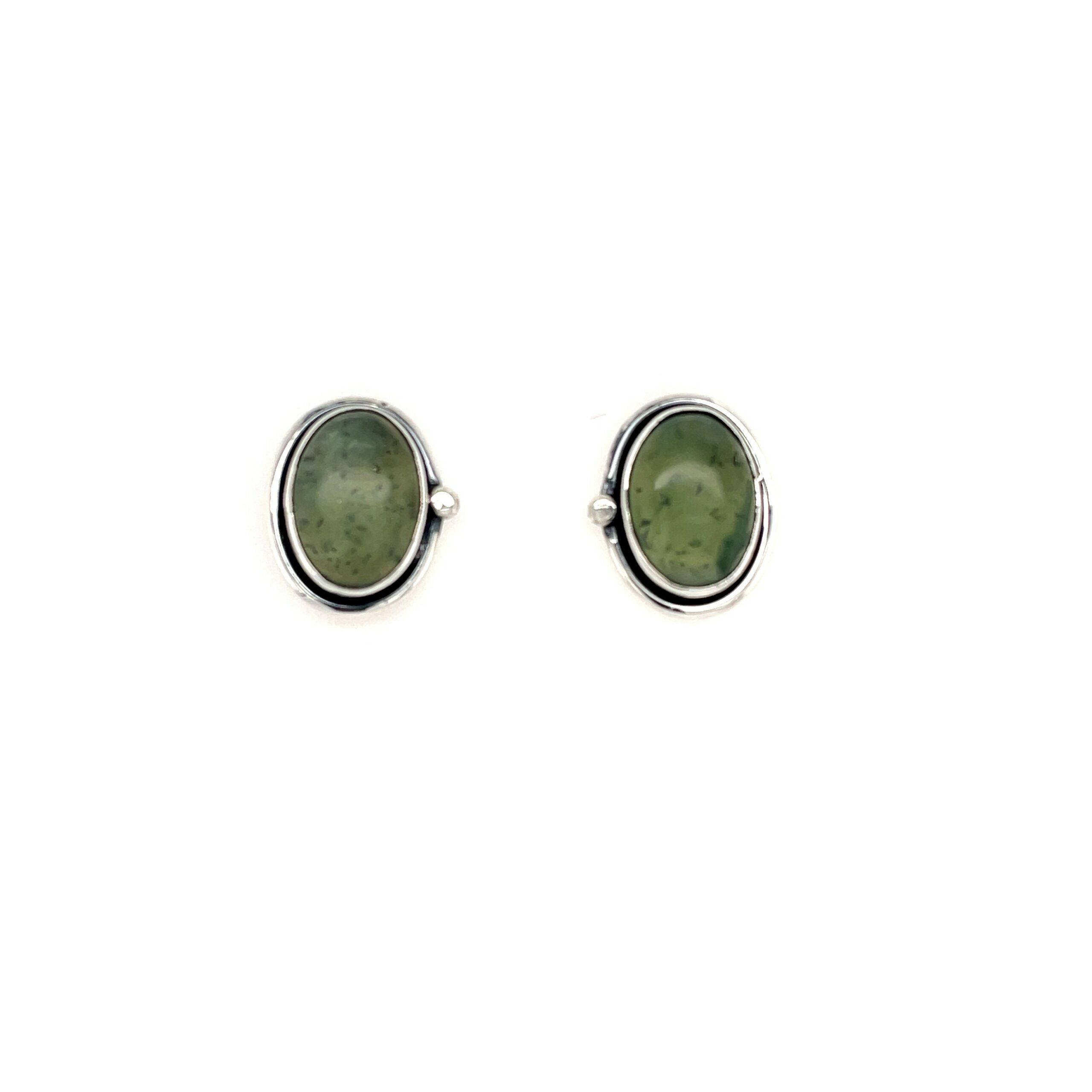 Sterling Silver Canadian Jade Stud Earrings