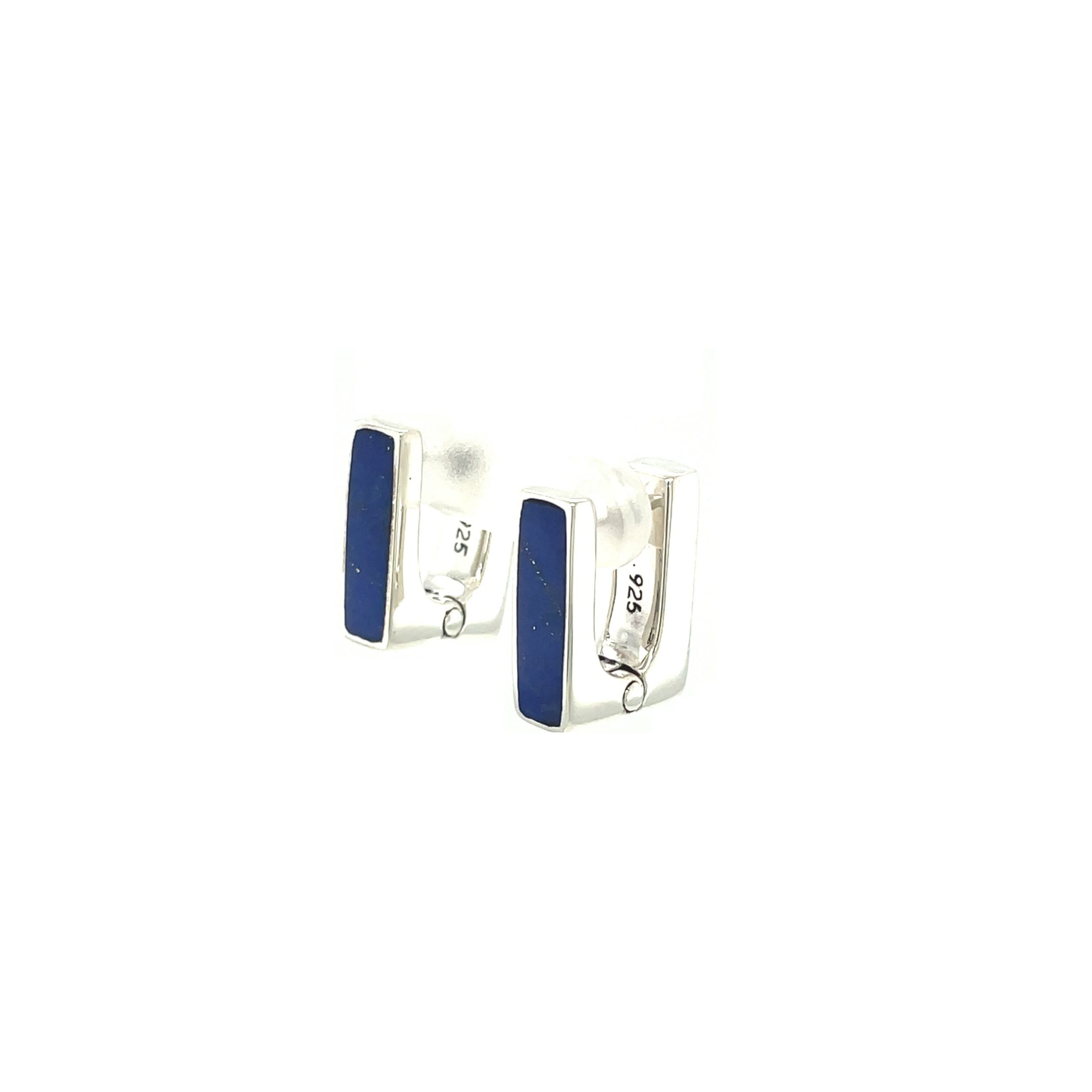 Sterling Silver Lapis Cuff Earrings