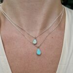 Sterling Silver Chalcedony Teardrop Necklace