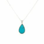 Sterling Silver Turquoise Teardrop Necklace