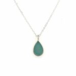 Sterling Silver Chalcedony Teardrop Necklace