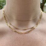 Yellow Gold Paperclip Chain Necklace