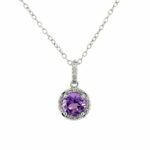 Sterling Silver Amethyst Pendant Necklace