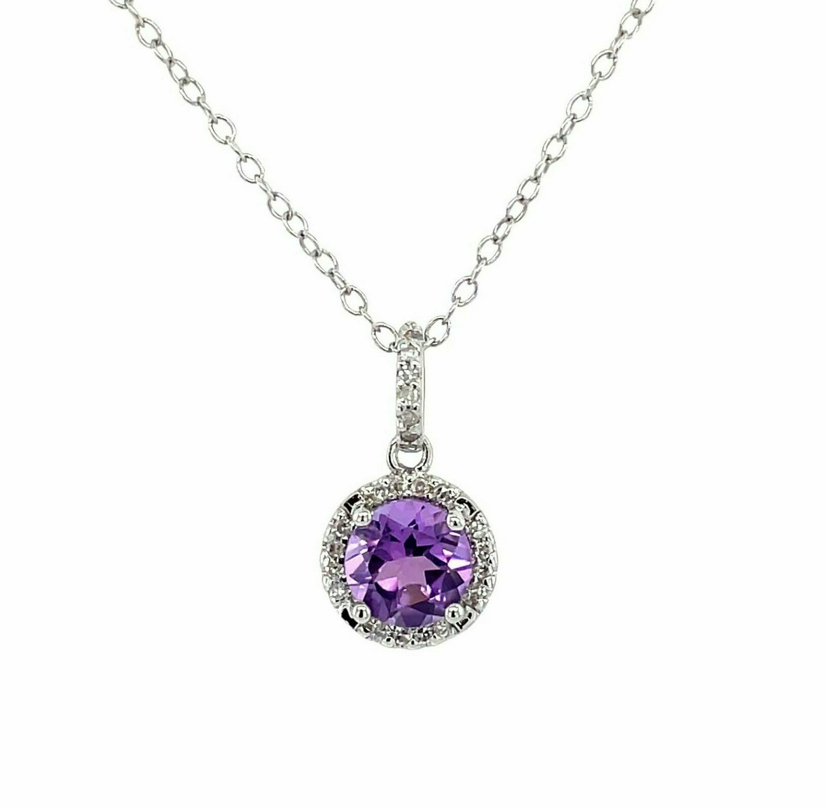 Sterling Silver Amethyst Pendant Necklace